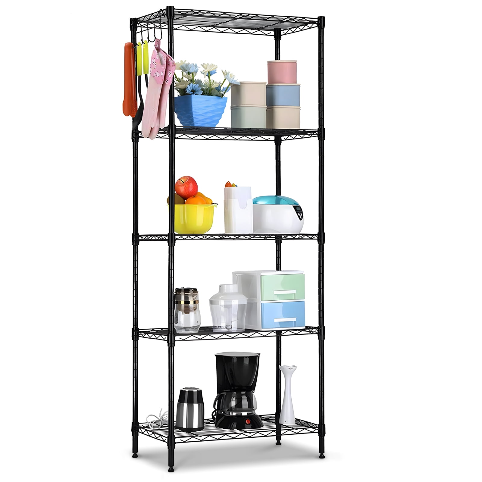 SYTHERS Storage Rack for Kitchen, 59"x21"x11.5" 5 Tier Wire Shelving