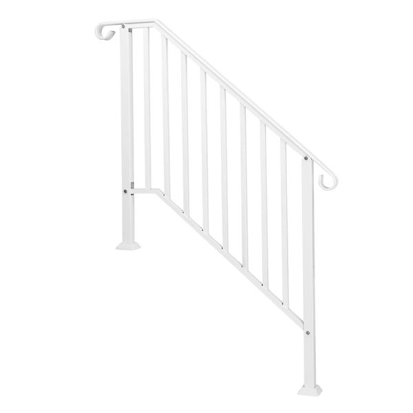 SYTHERS White 3 Step Handrails for Outdoor Steps, Fit 3 Steps Outdoor ...