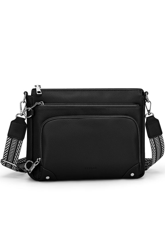 Anti-Theft Crossbody Purse for Women, Crossbody Shoulder Bag with Built-in Wallet & RFID Blocking for Travel Workout Black A101