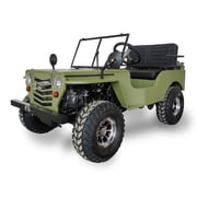 SYX MOTO 125cc Go Kart 4-Wheeler, 3-Speed + Reverse, Electric/Kick Start, 35 MPH Max Speed for Teens & Adults, Matte Green