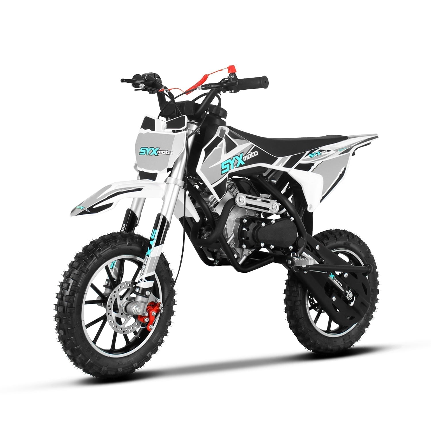 SYX MOTO 58cc Kids Mini Dirt Bike - 4-Stroke Gas Pit Bike, Pull