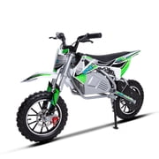 SYX MOTO KBE 500W Electric Dirt Bike for Kids - 36V Mini Pit Bike, Beginner-Friendly, Green/Grey