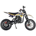 thumbnail image 1 of SYX MOTO TrailBlazer 40cc 4-Stroke Kids Gas Mini Dirt Bike, Automatic Off-Road Pit Bike for Beginners, Yellow/Purple, 1 of 3