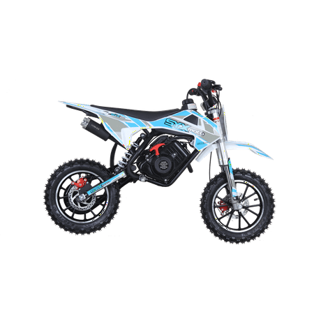 SYX MOTO VK 58cc 4 Stroke Real Motorcycle Engine Gas Powered Kids Dirt Bike, Pull Start, New, Blue/Grey