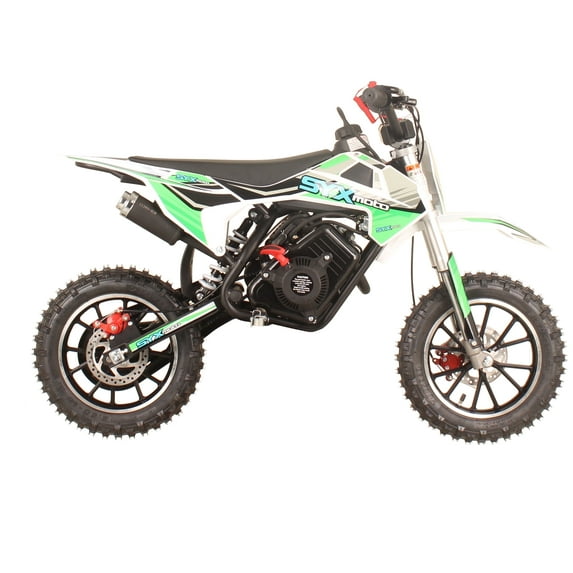 SYX MOTO VK 58cc 4 Stroke Gas Powered Kids Dirt Bike, Pull Start, Green/White