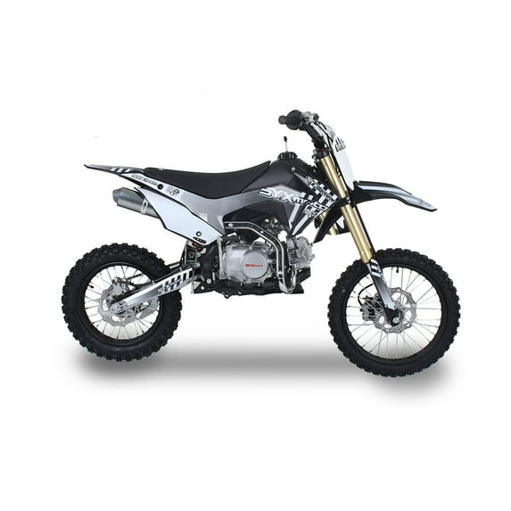 SYX MOTO Whip 125cc 4-Stroke Gas Powered Kick Start Dirt Bike off Road, New, Black/White