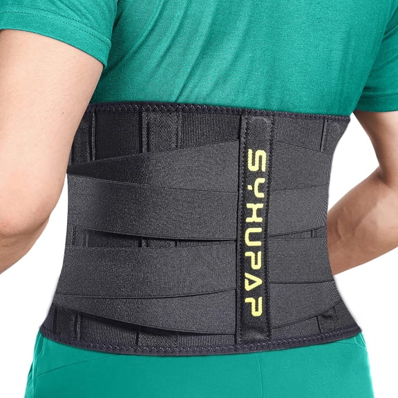 SYXUPAP Back Brace for Women & Men, Black,Sciatica, Lower Back Pain Herniated Disc & Scoliosis Pain Relief, Adjustable Back Support Belt, Breathable Mesh for Work & Heavy Lifting.