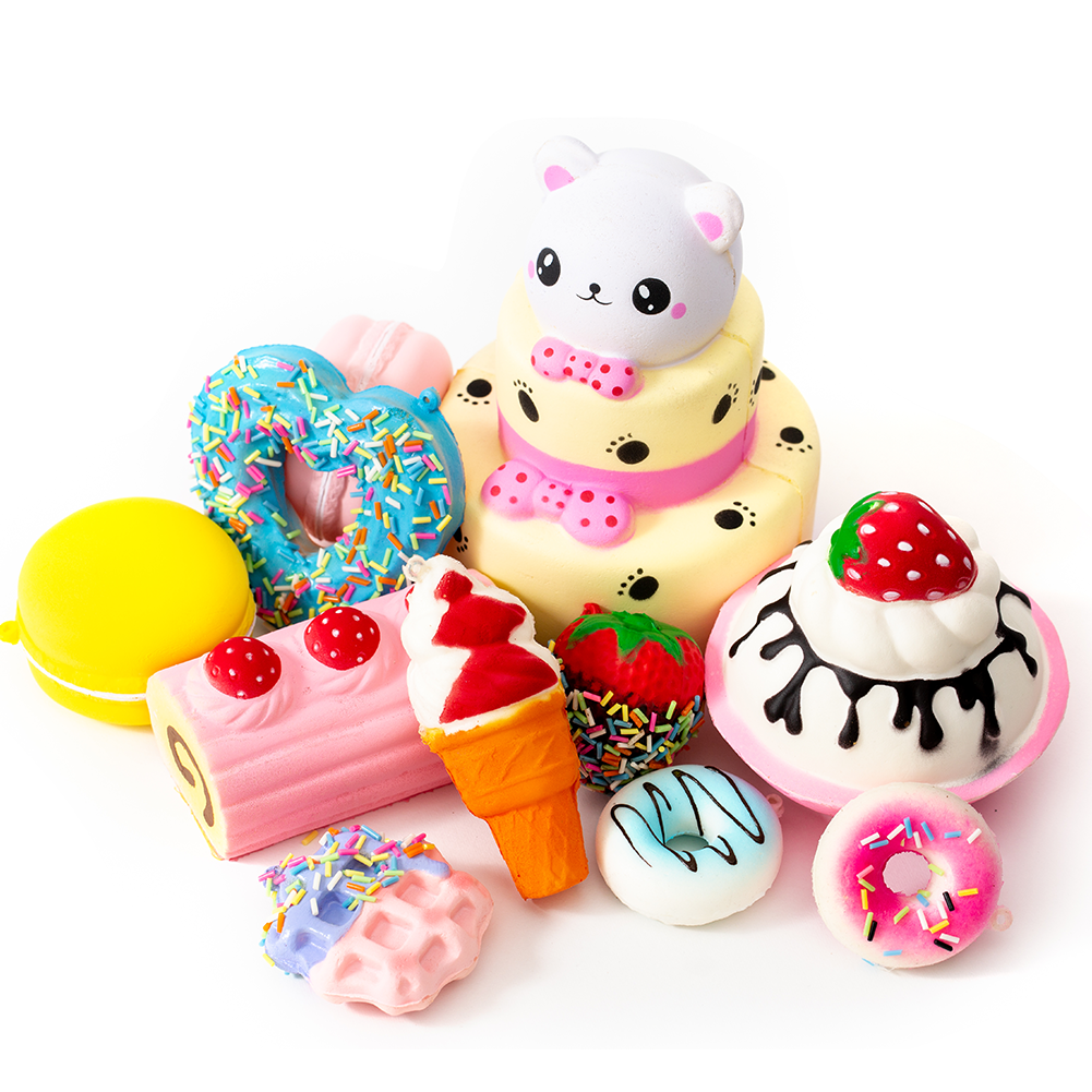 SYYISA Jumbo Squishies 12 Pack Kawaii Squishy Toys for Party Favors Food squishies Stress Relief Toys for Boys Girls Birthday Gifts Classroom