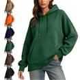 thumbnail image 1 of SYwaren Casual Hoodie for Women Oversized Pullover Long Sleeve Sweatshirt Side Slit with Pockets Tops, 1 of 9