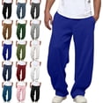 thumbnail image 1 of SYwaren Men's Casual Fashion Sweatpants Elastic Waist Drawstring Solid Color Joggers with Pockets, 1 of 8