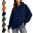 thumbnail image 1 of SYwaren Oversized Sweatshirt for Women Hoodie Pullover Long Sleeve Casual Side Slit with Pockets Tops, 1 of 9
