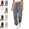 thumbnail image 1 of SYwaren Sweatpants for Women Casual Loose Tapered Drawstring Elastic Waist Cuffed Ankle Athletic Jogger Pants, 1 of 9