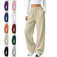 thumbnail image 1 of SYwaren Sweatpants for Women Drawstring Casual Solid Elastic Waist Athletic Track Pants with Back Pockets, 1 of 8