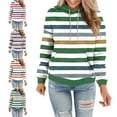 thumbnail image 1 of SYwaren Women's Long Sleeve Striped Hoodie Pullover Casual Sweatshirt with Pockets Tops, 1 of 6