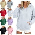thumbnail image 1 of SYwaren Women's Oversized Hoodie Pullover Long Sleeve Casual Sweatshirt Solid Color Tops, 1 of 8