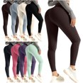 thumbnail image 1 of SYwaren Women's Solid Color High Waist Butt Lifting Leggings Full Length Stretchy Workout Yoga Fitness Gym Pants, 1 of 6