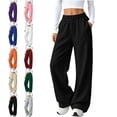 thumbnail image 1 of SYwaren Womens Athletic Sweatpants Drawstring Solid Color Elastic Waist Casual Jogger Pants with Back Pockets, 1 of 8
