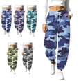 thumbnail image 1 of SYwaren Womens Baggy Camo Sweatpants Casual Camouflage Print Curved Hem Elastic Waist Athletic Fashion Pants with Pockets, 1 of 9