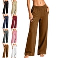 thumbnail image 1 of SYwaren Womens Loose Sweatpants Casual Straight Leg Elastic Waist Solid Color Athletic Active Fashion Comfy Everyday Lounge Pants, 1 of 6
