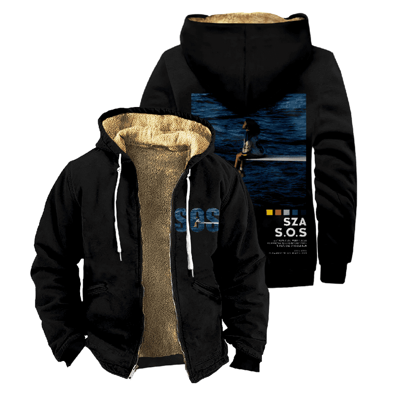 SZA Album S.O.S Touring Merch Winter Clothing Men s Full Zip Hoodie Fashion Black Fashion Zipper Hoodies Walmart