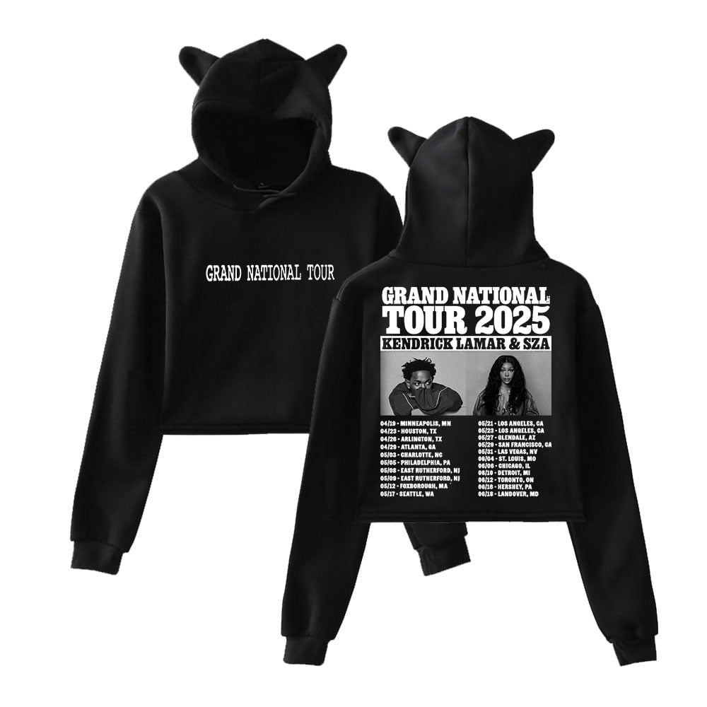 SZA Grand National Tour 2025 Merch Pullover Female Cat Ears Hoodie Long