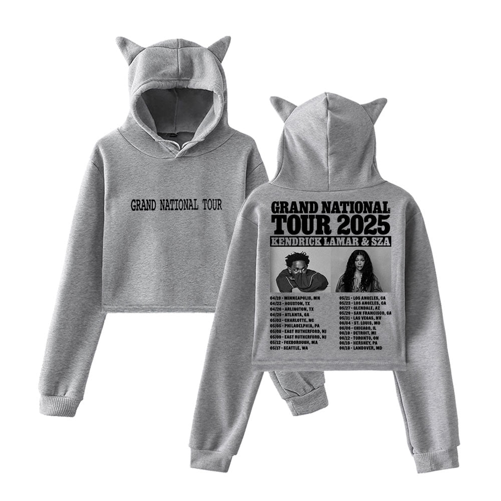 SZA Grand National Tour 2025 Merch Pullover Female Cat Ears Hoodie Long