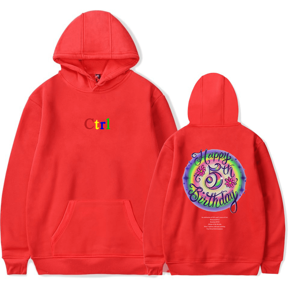 SZA Merch Hoodie Graphic HAPPY 5TH BIRTHDAY Rainbow Tour Music Album ...