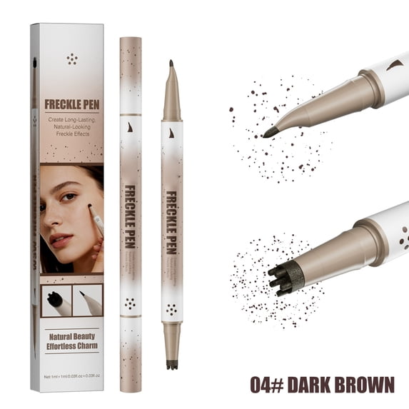 SZBAOAN 2-in-1 Dual Ended Microblading Pen & Freck le Stamp,15° Tip for Natural Lifelike Freck le Makeup,Long-Lasting Quick Dry Smudge-Proof Fake Freck Pen