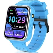SZBXD Kids Smart Watch with Aluminum Case,Smart Wristwatch for Kids with Dual Cameras 24 Games Videos Music Record Alarms, Birthday Gift for Boys Girls(Blue)
