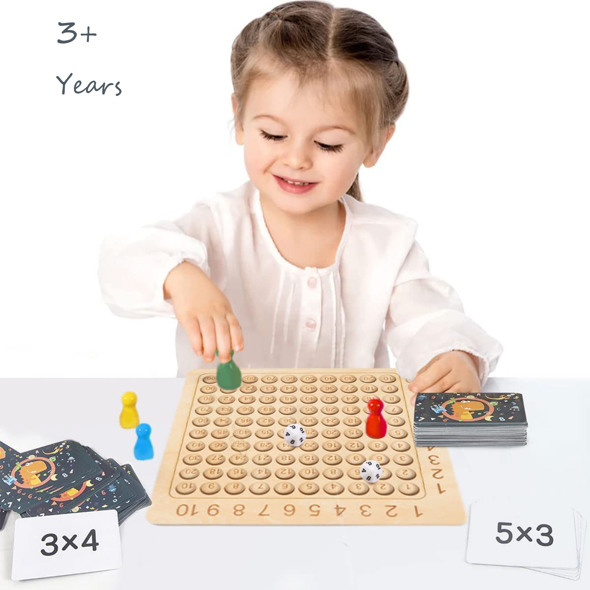 SZBXD Kids Wooden Math Multiplication Board Counting Toy Educational Montessori Preschool Counting Toys for 3 12 Years Old Children Best Gift for Boys