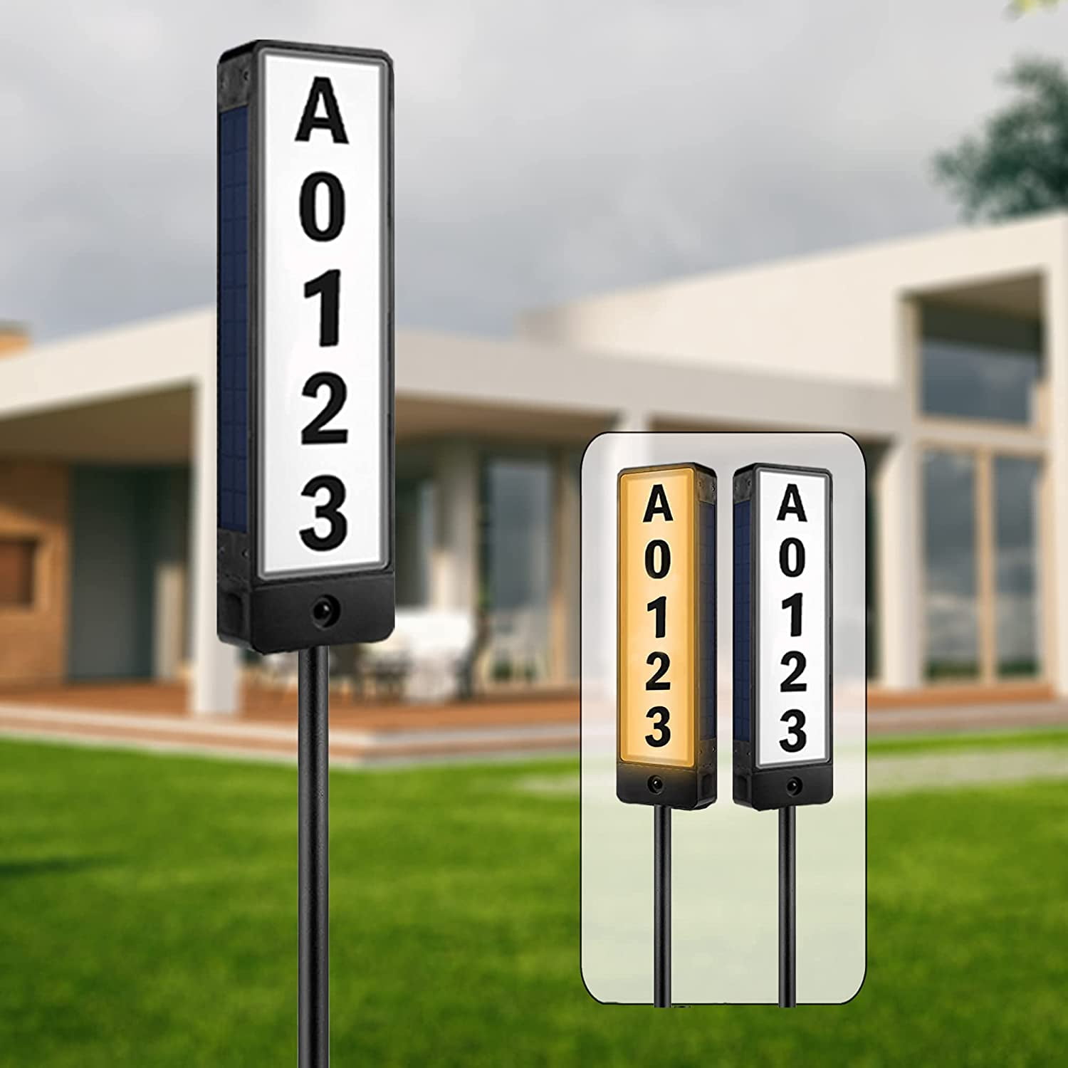 SZBXD Solar Powered Address Sign for Houses Belong to Home Sign