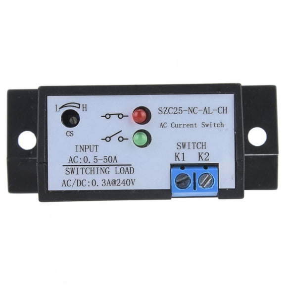 SZC25-NC AC Current Sensing Switch, 0.5-50A Normally Closed Self-Inductive Monitoring Sensor for Industrial Automation