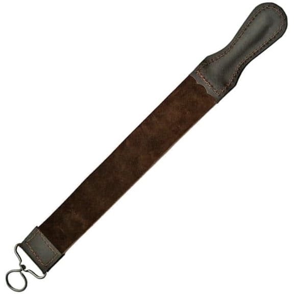 SZCO 20" Leather Strop  Dual Sided Stropping Strap with Suede & Smooth Leather for Sharpening Razors, Blades & Woodworking Tools
