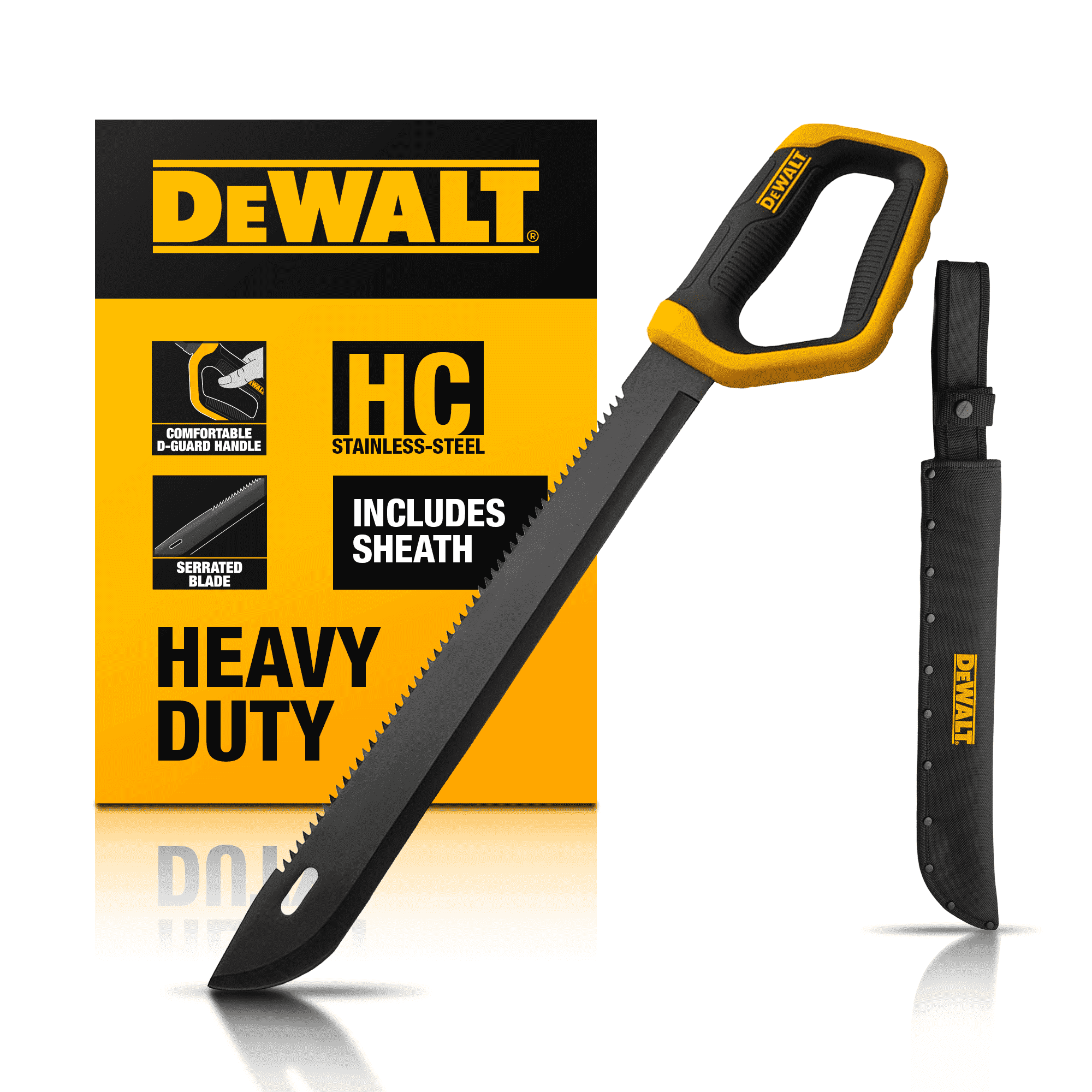 DEWALT 24 In Full Tang Stainless Steel Blade with Saw Back