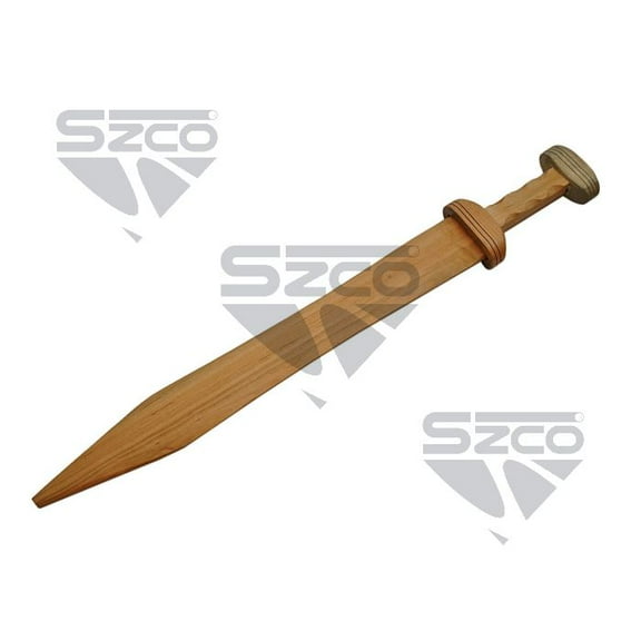 SZCO 28" Wooden Roman Gladius Practice Sword, Solid Wood Training Dagger for Martial Arts and Display