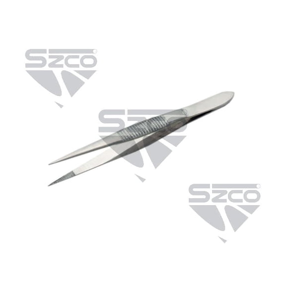 SZCO 3.5 Inch Splinter Tweezers Serrated Precision Tweezers for Grooming Crafting Eyebrow Hair Removal and Fine Detail Work