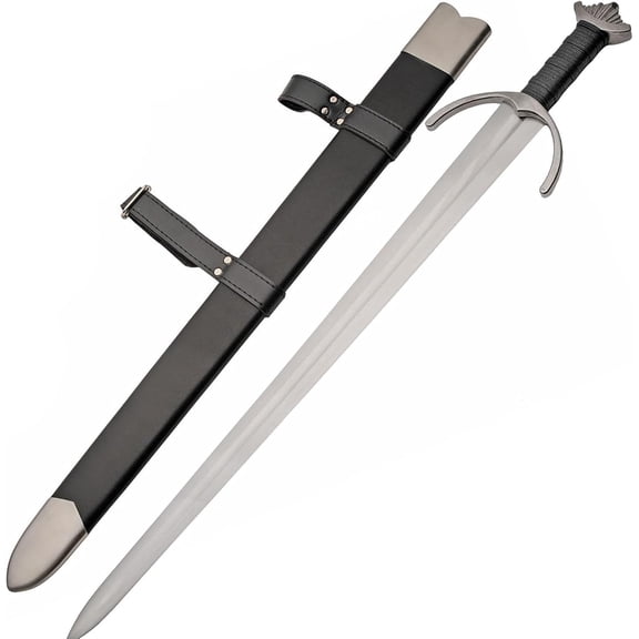 SZCO 34.5" Cawood Viking Sword with 1065 Carbon Steel Blade, Stainless Steel Fittings and Scabbard