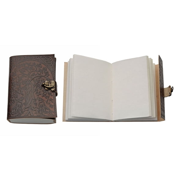 SZCO 5 x 7 Tree and Wolves Lock Journal Embossed Writing Notebook Decorative Diary for Journaling Sketching Notes and Gift Giving