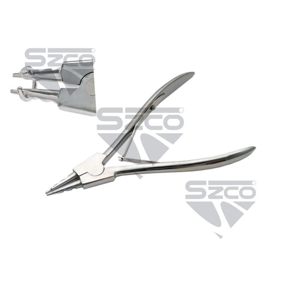 SZCO 6" Stainless Steel Ring Opening Pliers with Tip for Small & Large Rings and Comfortable Grip