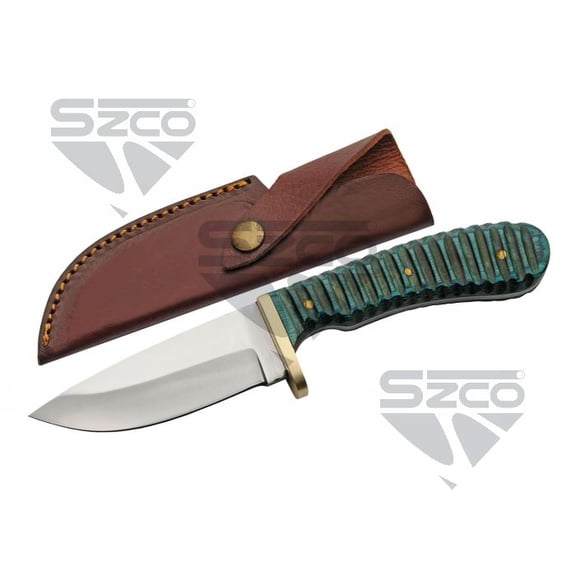 SZCO 8.5 Inch Green Valley Kitchen Knife Stainless Steel Blade with Pakkawood Handle & Protective Sheath