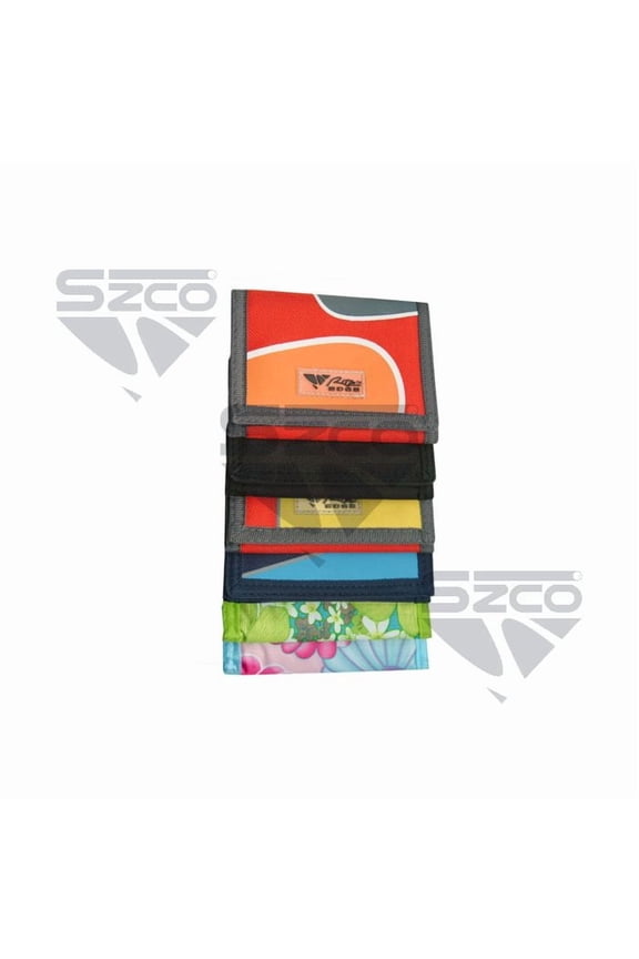 SZCO 12 Pieces Assorted Nylon Wallets for Men with Sticker Kids Canvas Purse for Boys Girls Children Bulk Gifts for Sports Birthday Gift