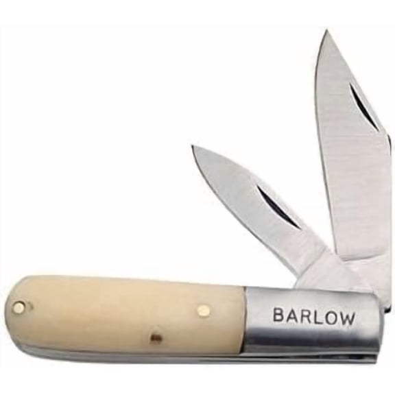 SZCO Supplies 3.5" Bone Handle 2-Blade Barlow Folding Knife with Stainless Steel Blades