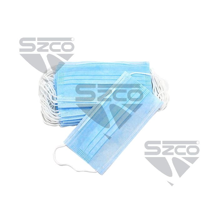 SZCO Box of 50 Disposable Face Masks, 3-Layer Protection, Breathable Fabric, Ideal for Travel, Work, and Daily Use