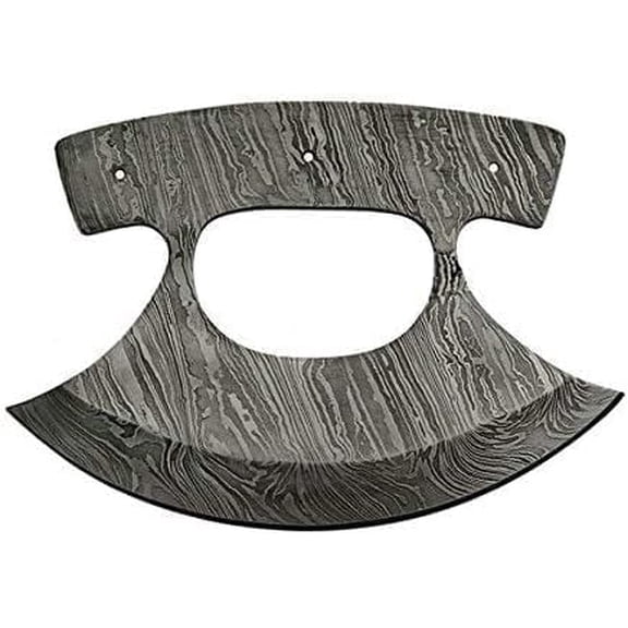 SZCO Damascus Style Ulu Blade Knife, 5.5" x 3.75" Traditional Curved Blade Utility Knife for Outdoor and Collection Display