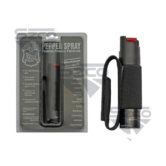 SZCO JOGGERS 3/4 OZ Black Pepper Spray with Holster, Flip-Top Spray Made in USA for Personal