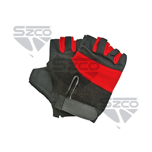 SZCO Large Soft Leather Grip Gloves with Padded Synthetic Palm, Adjustable Wrist Wrap and Enhanced Hand