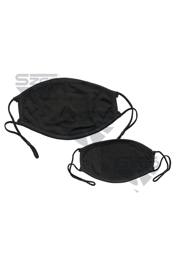 Solid Black Cloth Face Mask for Adults 13"x 5.5" Reusable Soft Fabric Mask with American Flag Design