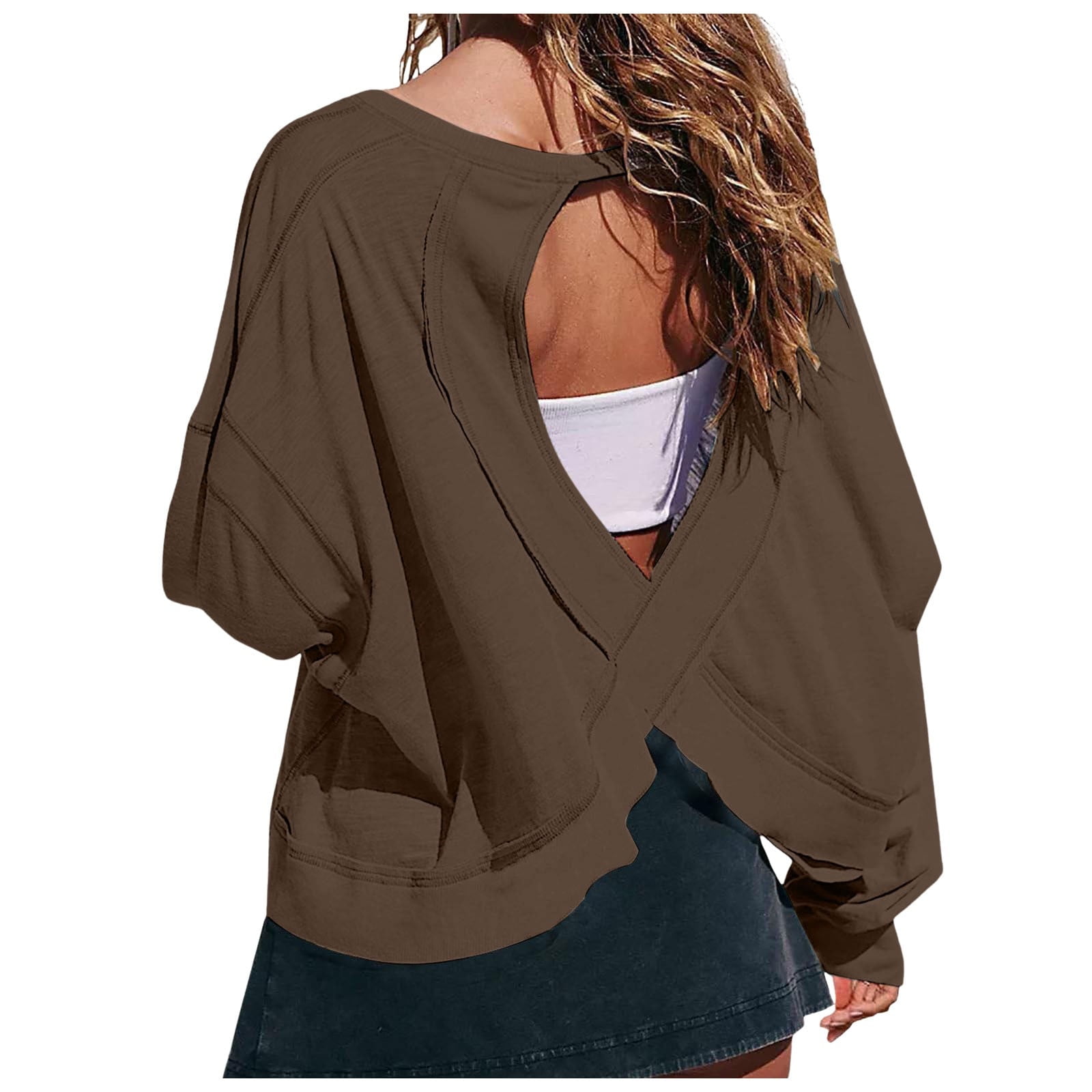 SZD Yoga Shirts for Women Fall Fashion 2024 Open Back Business Casual