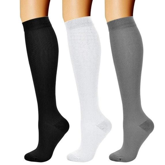 SZDUDU 3 Pairs Compression Socks for Women & Men Circulation 15-20 mmHg is Best Support for Athletic Running Cycling (L/XL)