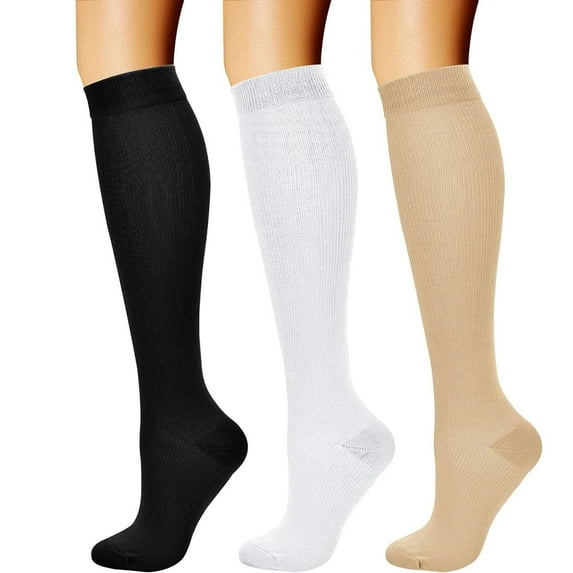 SZDUDU 3 Pairs Compression Socks for Women & Men Circulation 15-20 mmHg is Best Support for Athletic Running Cycling (L/XL)